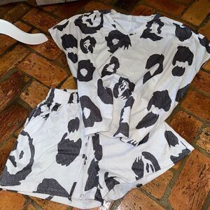 Boutique Cow Leaoprd Shorts Lounge Set